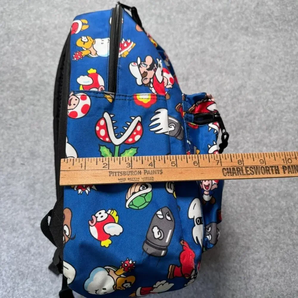 Bioworld Super Mario Bros Enemies Blue All Over Print 16” Backpack Nintendo